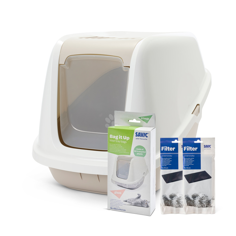 Savic Katzentoilette Nestor Giant - Starterset: Toilette weiß / mocca + 2 Ersatzfilter + 6 Bag It Up Savic Katzentoilette Nestor Giant - Starterset: Toilette weiß / mocca + 2 Ersatzfilter + 6 Bag It Up von savic