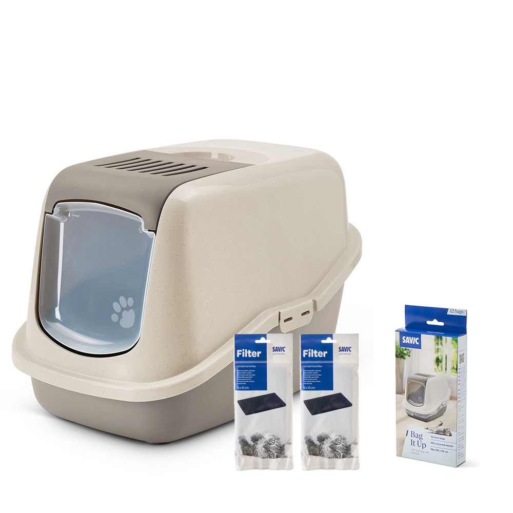 Savic Katzentoilette Nestor Happy Planet - Starterset: Katzentoilette granite mocca + 2 Ersatzfilter + 12 Bag It Up Savic Katzentoilette Nestor Happy Planet - Starterset: Katzentoilette granite mocca + 2 Ersatzfilter + 12 Bag It Up von savic