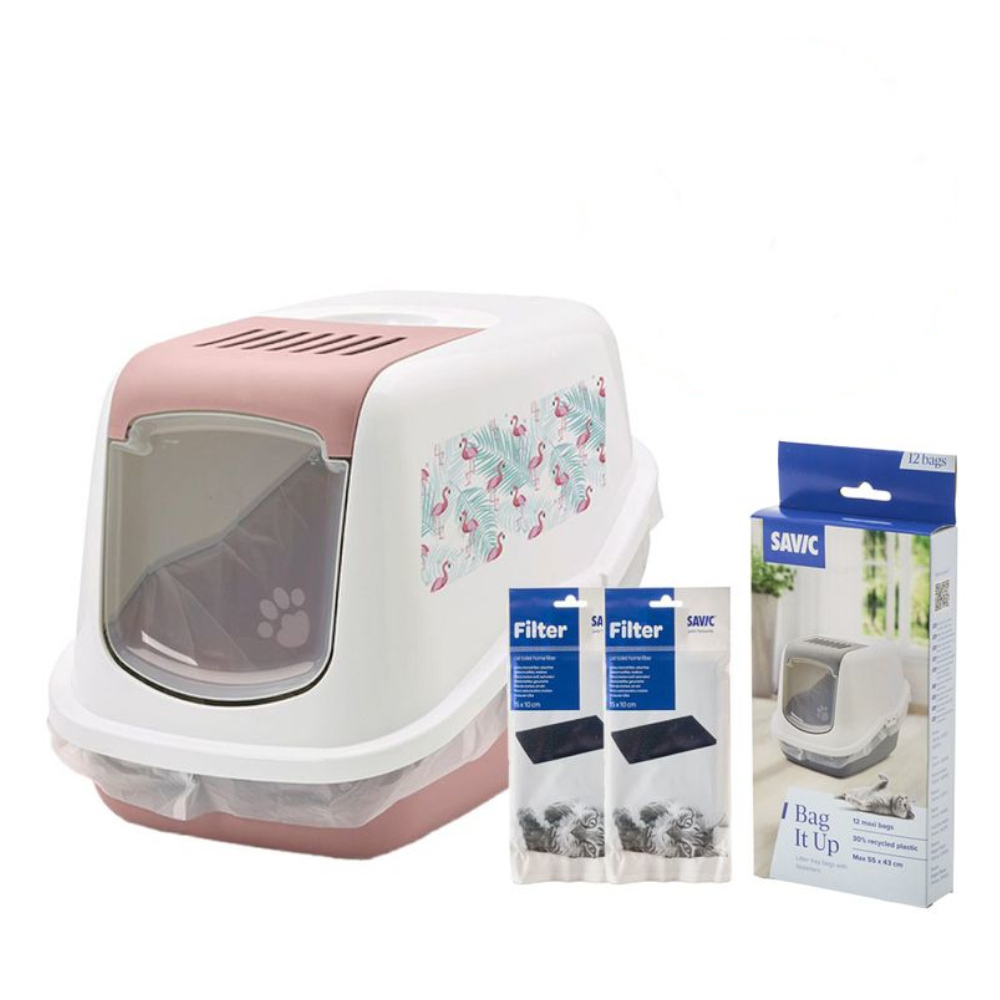 Savic Katzentoilette Nestor Impression "Flamingo" - Starterset: Toilette "Flamingo" + 2 extra Filter + 12 Bag it up Savic Katzentoilette Nestor Impression "Flamingo" - Starterset: Toilette "Flamingo" + 2 extra Filter + 12 Bag it up von savic