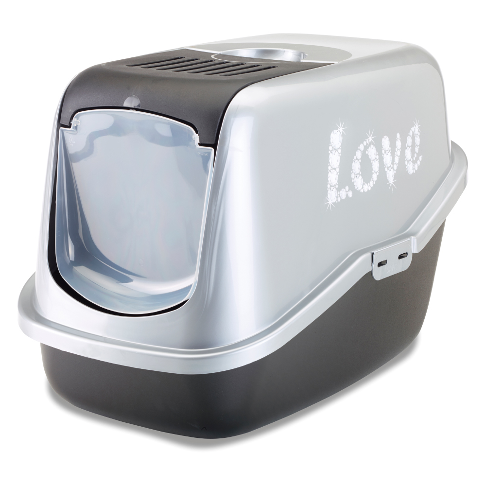 Savic Katzentoilette Nestor Impression "Love" - Starterset: Toilette "Love" + 2 extra Filter + 12 Bag it up von savic