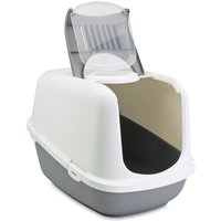 Savic Katzentoilette Nestor Jumbo - Komplettset: Toilette hellgrau + 2 extra Filter + 6 Bag it up von savic