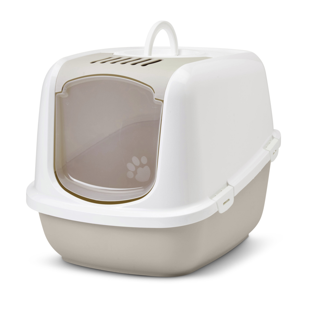 Savic Katzentoilette Nestor Jumbo - Toilette mocca/weiß + 2 extra Filter + 6 Bag it up von savic