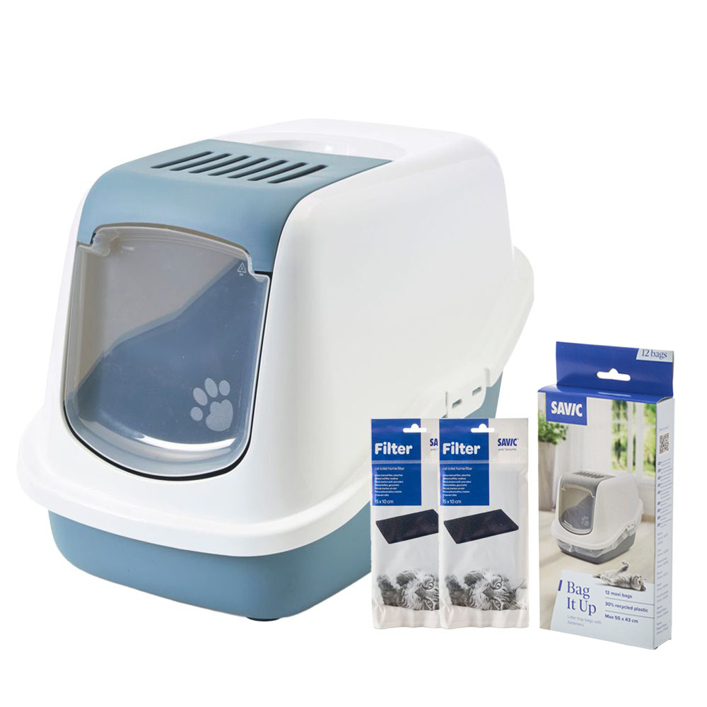 Savic Katzentoilette Nestor - Starterset: Toilette earth blue/weiß + 2 extra Filter + 12 Bag it up Savic Katzentoilette Nestor - Starterset: Toilette earth blue/weiß + 2 extra Filter + 12 Bag it up von savic