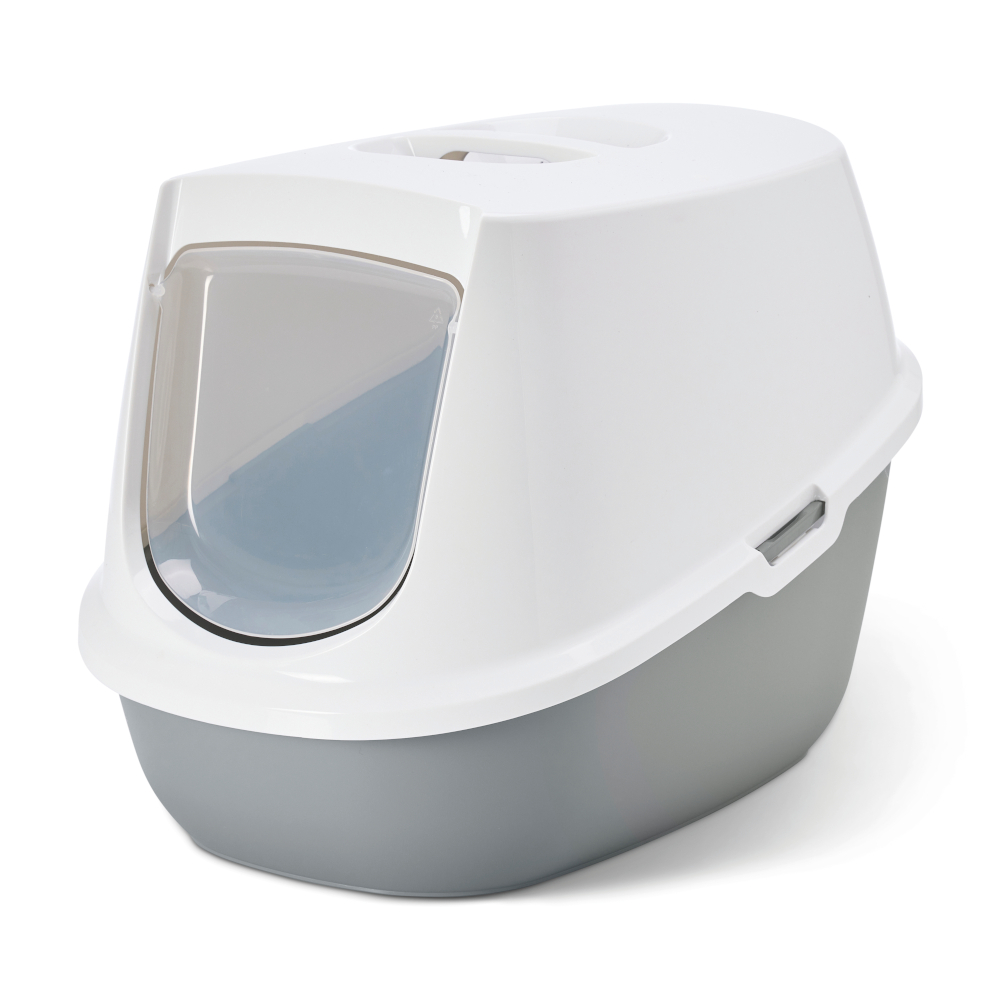 Savic Katzentoilette Robin - Starterset: Toilette grau/weiß + 2 Filter + 12 Bag it up von savic