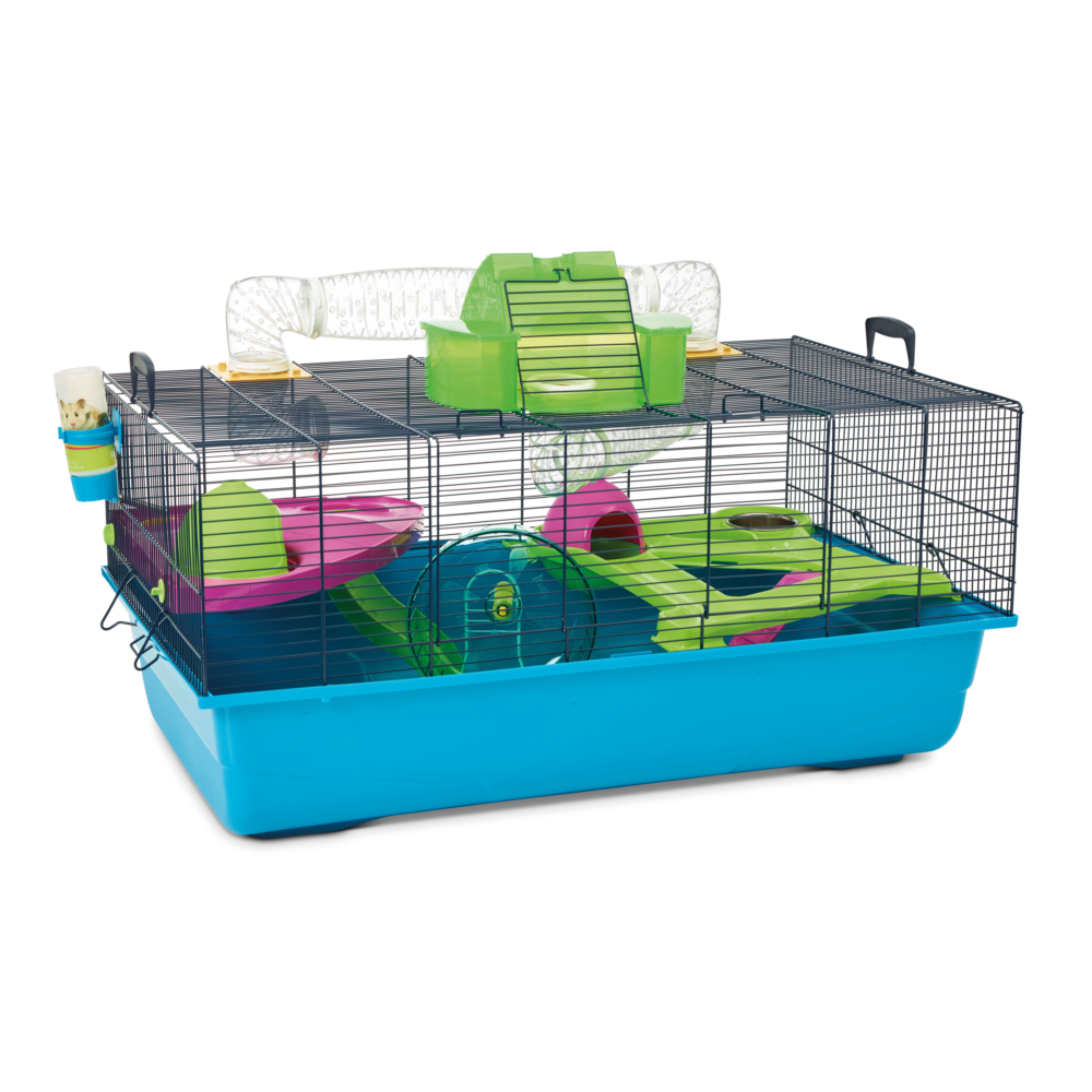 Savic Nagerkäfig Hamster Heaven 80 - blau / grün: L 80 x B 50 x H 50 cm von savic