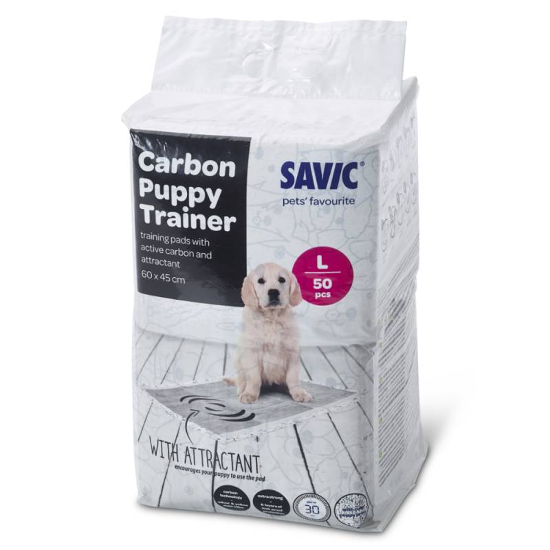 Savic Puppy Trainer Pads mit Aktivkohle - Large: L 60 x B 45 cm, 50 Stück von savic