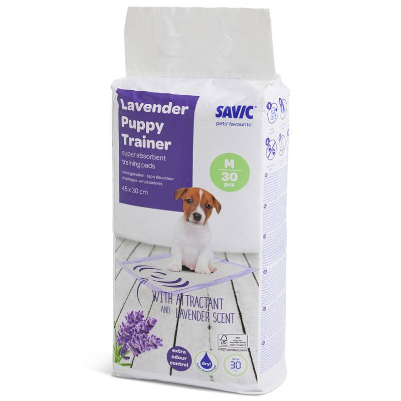 Savic Puppy Trainer Pads mit Lavendelduft - Medium: L 45 x B 30 cm, 30 Stück von savic