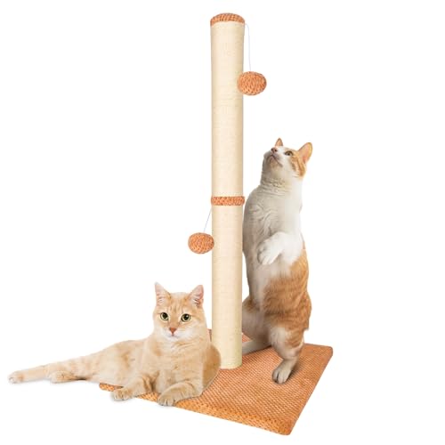 SAWADECLAWS Kratzbaum für Indoor-Katzen, Premium-Sisal-Kratzbaum mit hängenden Bällen, ideal für ausgewachsene Katzen und Kätzchen, schützt Ihre Möbel, 84 cm hoch, Braun SAWADECLAWS Kratzbaum für Indoor-Katzen, Premium-Sisal-Kratzbaum mit hängenden Bällen, ideal für ausgewachsene Katzen und Kätzchen, schützt Ihre Möbel, 84 cm hoch, Braun von sawadeclaws