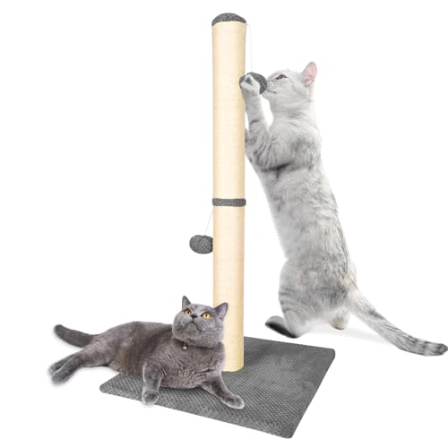 SAWADECLAWS Kratzbaum für Indoor-Katzen, Premium-Sisal-Kratzbaum mit hängenden Bällen, ideal für ausgewachsene Katzen und Kätzchen, schützt Ihre Möbel, 84 cm hoch, Grau SAWADECLAWS Kratzbaum für Indoor-Katzen, Premium-Sisal-Kratzbaum mit hängenden Bällen, ideal für ausgewachsene Katzen und Kätzchen, schützt Ihre Möbel, 84 cm hoch, Grau von sawadeclaws