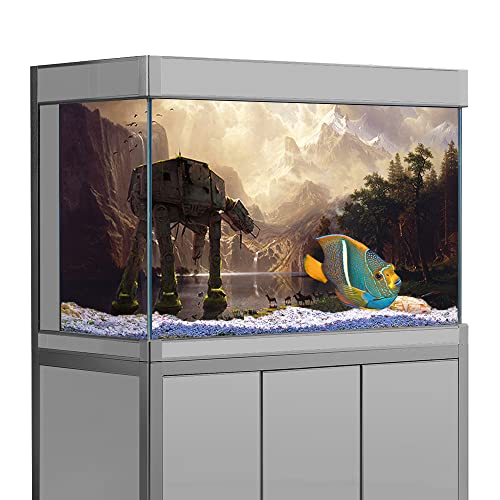Aquarium-Aufkleber mit Roboter-Hund bei Hintergründen, Aquarium-Dekoration, HD-Druck, dekoratives Papierposter, 30 x 40 cm von sb little
