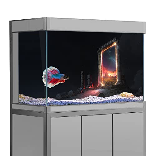 Aquarium-Dekoration Hintergründe Aquarium-Aufkleber HD-Druck Tapete Dekoratives Papier Poster Portal Videospiel (40 x 80 cm)) von sb little
