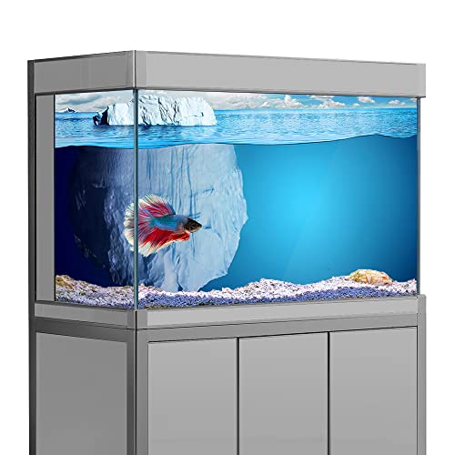 Aquarium-Hintergründe, Aquarium-Dekoration, Aufkleber, HD-Druck, dekoratives Papier, Eisberg, Schneeszene, Unterwasser (60 x 90 cm) von sb little