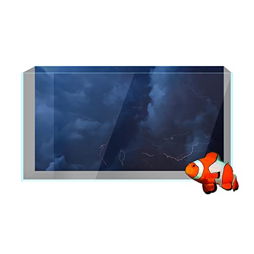 Aquarium-Hintergründe, Aquarium-Dekoration, Aufkleber, HD-Druck, dekoratives Papier-Poster, dunkle Wolken, Blitz, natürliche Landschaft (40 x 60 cm) von sb little