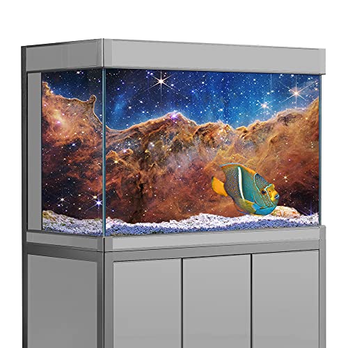 Aquarium Hintergrund Aufkleber, 3D Nebel Raum Sterne HD Druck Tapete Hintergrund PVC Hintergrund Dekoration (23.6x47.2 (60x120cm)) von sb little