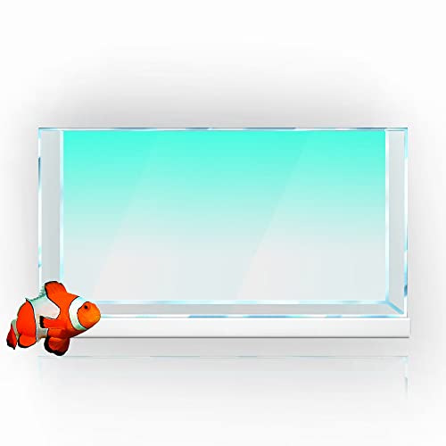 Aquarium-Hintergrundaufkleber, Cyan-Weiß, Farbverlauf, einfacher HD-Druck, Tapete, Aquarium-Hintergrund, Dekorationen, PVC-Landschaftsposter (15,7 x 63 (40 x 160 cm)) von sb little