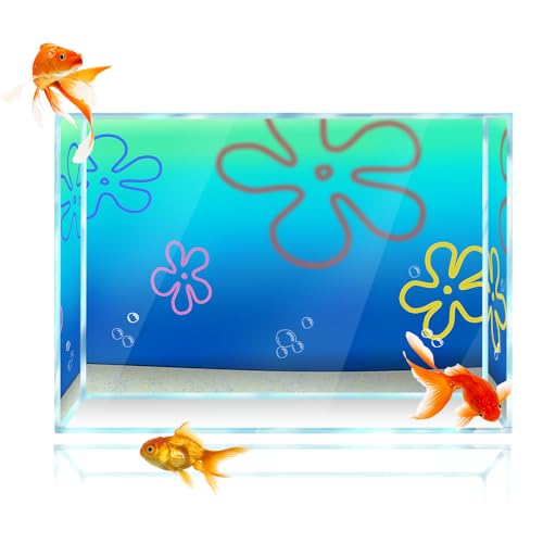 sb little Cartoon-Unterwasser-Aquarium-Hintergrund-Aufkleber, Bob, 31 x 41 cm, Aquarium-Hintergrunddekoration, HD-Druck, einfache Tapete, PVC-Poster (B) von sb little