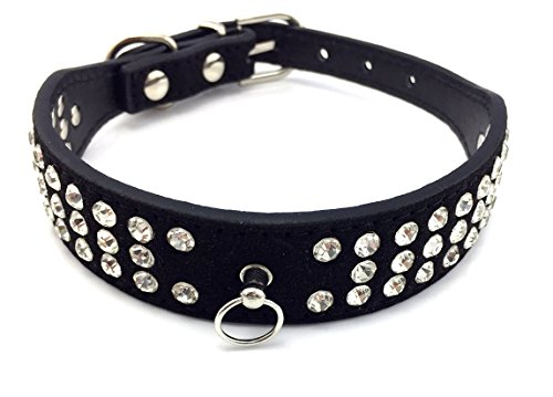 Scarlet pet | Hundehalsband »Glamour« mit modischem Besatz aus funkelndem Strass; Diverse Farben und Größen (L: 45 cm, Schwarz) von scarlet bijoux