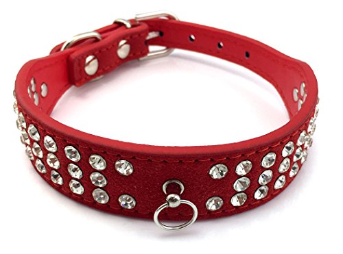 Scarlet pet | Hundehalsband »Glamour« mit modischem Besatz aus funkelndem Strass; Diverse Farben und Größen (XS: 26 cm, Rot) von scarlet bijoux