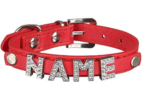 Scarlet pet | Hundehalsband »My-Name« inkl. 5 Strass-Buchstaben; mit Namen ihres Hundes personalisierbar; zusätzliche Buchstaben bestellbar (L: 46 cm, Rot) von scarlet bijoux