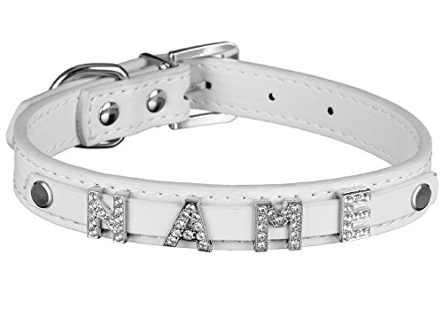 Scarlet pet | Hundehalsband »My-Name« inkl. 5 Strass-Buchstaben; mit Namen ihres Hundes personalisierbar; zusätzliche Buchstaben bestellbar (M: 38 cm, Weiß) von scarlet bijoux