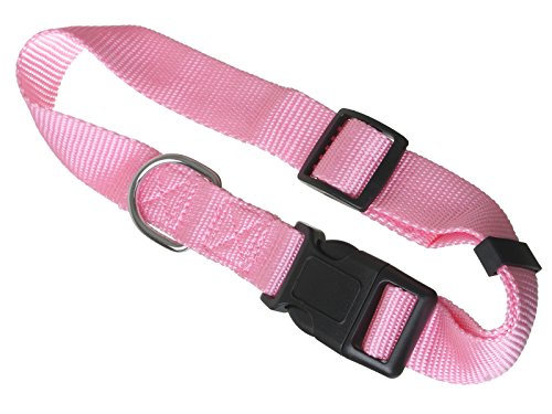 Scarlet pet | Hundehalsband »Universal« mit Klickverschluss und Längenverstellung; Diverse Farben und Größen; Robustes Nylon (S: 24-34 x 1,5 cm/Pink) von scarlet bijoux