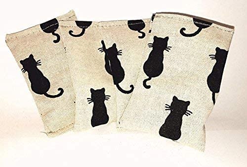 3er-Set Baldriankissen 'Black Cats' für Katzen Spielzeug Catnip Katzenminze Baldrian von schraegdesign