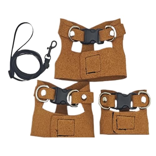 scyca Eichhörnchengeschirr, Barbudo-Drachengeschirr, verstellbar, aus Kunstleder, mit Zugseil, zum Spazierengehen für kleine Tiere, 3 Stück von scyca