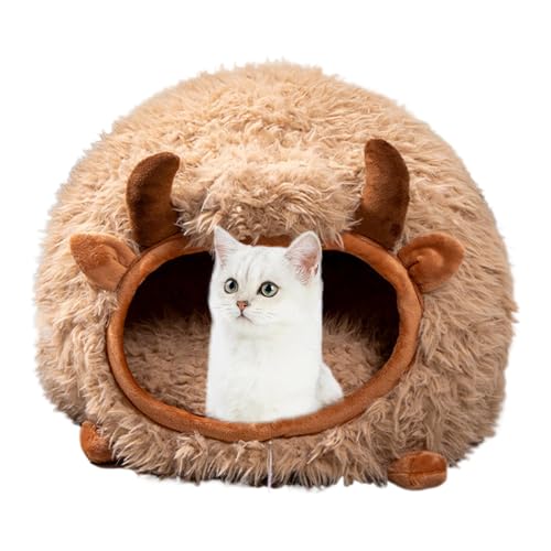 scyca Geschlossenes Katzenbett, Katzenhöhlenbetten für Wohnungskatzen - Warmes Haustierbett Winterkatzenhöhle,Hundezelt-Bettbezug, Katzenhausbett, halbgeschlossenes Katzennest für drinnen und draußen, scyca Geschlossenes Katzenbett, Katzenhöhlenbetten für Wohnungskatzen - Warmes Haustierbett Winterkatzenhöhle,Hundezelt-Bettbezug, Katzenhausbett, halbgeschlossenes Katzennest für drinnen und draußen, von scyca