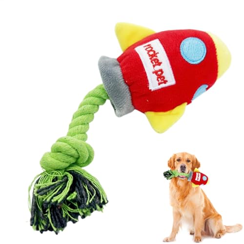 scyca Hundeseilspielzeug für Aggressive Kauer,Hundeseilspielzeug,Raketenwelpen-Seilknotenspielzeug - Interaktives Welpenseil, quietschendes Hundekauseil, Zerrspielzeug für Hunde scyca Hundeseilspielzeug für Aggressive Kauer,Hundeseilspielzeug,Raketenwelpen-Seilknotenspielzeug - Interaktives Welpenseil, quietschendes Hundekauseil, Zerrspielzeug für Hunde von scyca