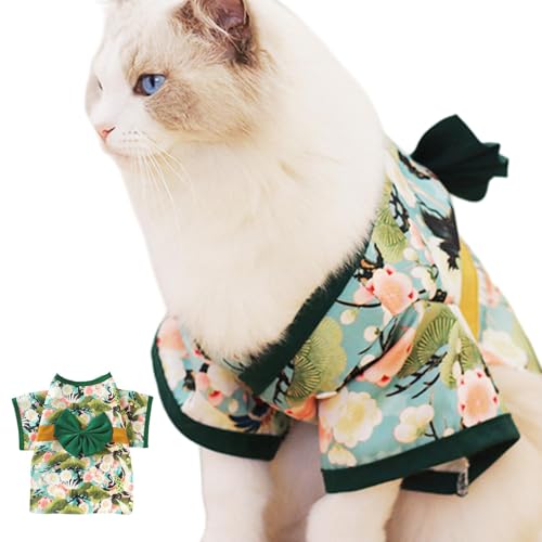 scyca Kimono für Katzen und Haustiere, Kimono für Haustiere, japanische Kleidung für Hunde mit japanischem Kimono-Kostüm für Haustiere, Kleidung für Hunde, Kleidung mit Schleife für Haustiere von scyca