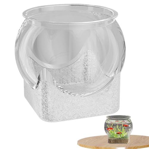 scyca Vase für Aquarium, rund, transparent, für Aquarienfische, kleine Aquarien für Schildkröten, Betta-Fische, Schreibtischdekoration, Heimdekoration scyca Vase für Aquarium, rund, transparent, für Aquarienfische, kleine Aquarien für Schildkröten, Betta-Fische, Schreibtischdekoration, Heimdekoration von scyca