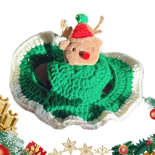 scyca Weihnachtshut für Haustiere, Weihnachtsmannmütze für Katzen, Weihnachtsmannhut für Hunde, aus Wolle, für den Winterurlaub, angenehm zu tragen von scyca