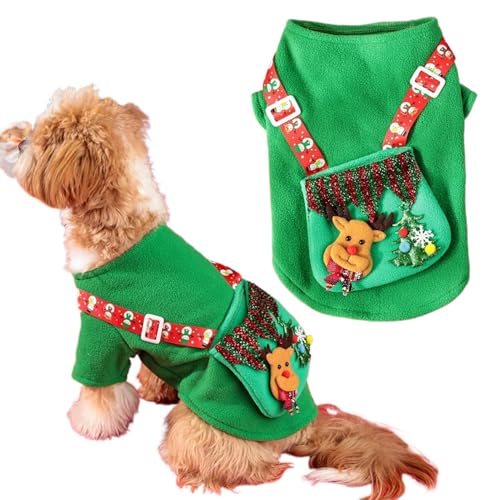 scyca Weihnachtskleidung für Katzen, Weihnachtsanzüge für kleine Hunde | Weihnachtskleidung für Haustiere mit Rentier-Rucksack | Pullover für Haustiere, Kostüme für Katzen des Festivals von scyca