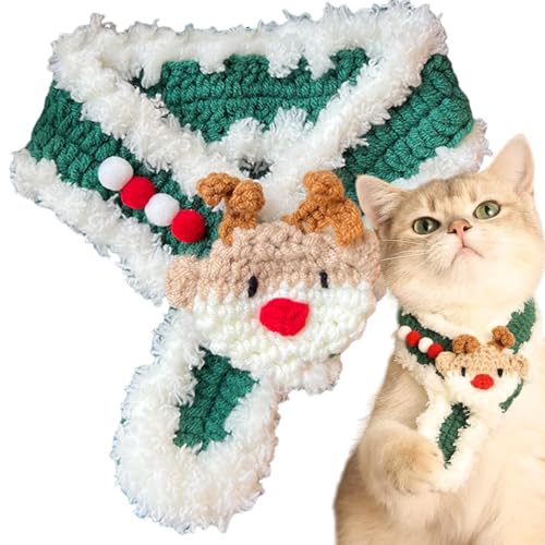 scyca Weihnachtsschal für Hunde, Weihnachtsschal für Katzen | Weihnachtskostüme mit gewebtem Schal für Haustiere | Partykleid, Winter-Nackenwärmer für Hunde, Halstücher von scyca