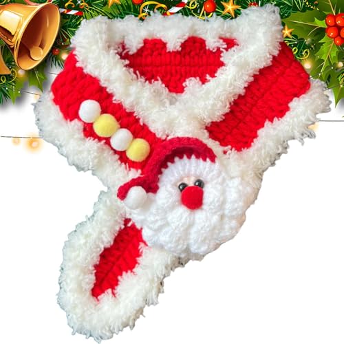 scyca Weihnachtsschal für Hunde, Weihnachtsschals für Hunde, Weihnachts-Kostüme mit gewebtem Schal für Haustiere, Partykleid, Winter-Nackenwärmer für Hunde, Halstücher von scyca
