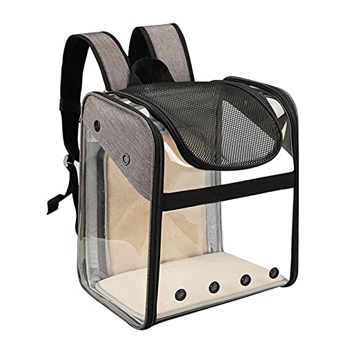 Haustier-Rucksack, atmungsaktiv, Netzstoff, Reisetasche, Haustierkäfig, faltbar, Schultertasche, atmungsaktiv, Netztasche, geeignet für Outdoor-Reisen und Wandern, Blau (Grau) von sdjfhehfdcbfvhfrvd