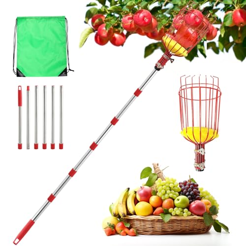 seOSTO 2,6M Obstpflücker mit Teleskopstiel, Apfelpflücker Diameter 16 cm, Obstpflücker mit Schaumstoffpolster, Kirschenpflücker Klaueförmiger Eisenhaken, Reaching Inaccessible Places in Fruit Trees seOSTO 2,6M Obstpflücker mit Teleskopstiel, Apfelpflücker Diameter 16 cm, Obstpflücker mit Schaumstoffpolster, Kirschenpflücker Klaueförmiger Eisenhaken, Reaching Inaccessible Places in Fruit Trees von seOSTO