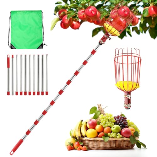 seOSTO 4,2M Obstpflücker mit Teleskopstiel, Apfelpflücker Diameter 16 cm, Obstpflücker mit Schaumstoffpolster, Kirschenpflücker Klaueförmiger Eisenhaken, Reaching Inaccessible Places in Fruit Trees seOSTO 4,2M Obstpflücker mit Teleskopstiel, Apfelpflücker Diameter 16 cm, Obstpflücker mit Schaumstoffpolster, Kirschenpflücker Klaueförmiger Eisenhaken, Reaching Inaccessible Places in Fruit Trees von seOSTO