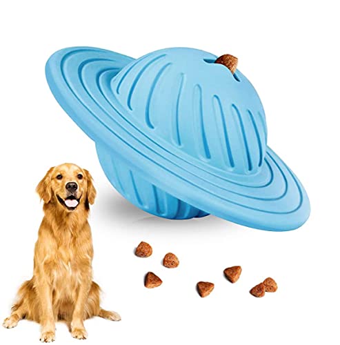Leckendes Hundefutter-Spender, haltbare , Gummi, fliegender Untertasse, Frisbee-Kauspielzeug, saubere Zähne, lindert Langeweile, verbessert die Intelligenz für verschiedene Hunderassen (blau) von seaNpem