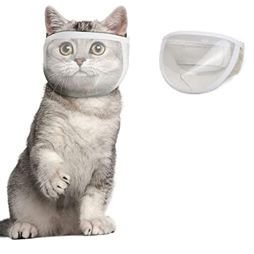 Maulkorb für Katzen, 1 Stück, atmungsaktiv, transparent, verhindert gegenseitiges und beißen, für kleine Haustiere, zum Trimmen und Baden (M) von seaNpem