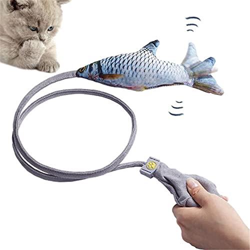 seaNpem Fisch-Katzenspielzeug, realistisches Plüsch, interaktiv, Spaß, Haustier-Kauspielzeug, Katzenminze, für Indoor-Katzenübungen, waschbar (grauer Teppich) von seaNpem