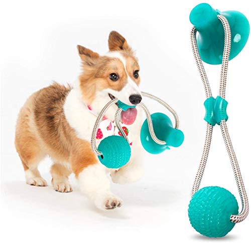 seaNpem Haustier-Spielzeug für Haustiere, multifunktional, mit Saugnapf, zum Kauen, Spielzeug für Zähne, Zahnpflege-Zubehör – Schieben, Ziehen, Beißen, Ball, Spielen von seaNpem