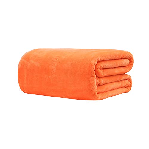 seawood Hochwertige Flanelldecke für Hunde, einfarbig, strapazierfähig, weich, hautfreundlich, waschbar, für zu Hause, Teppich, Handtuch für Hunde, Orange von seawood