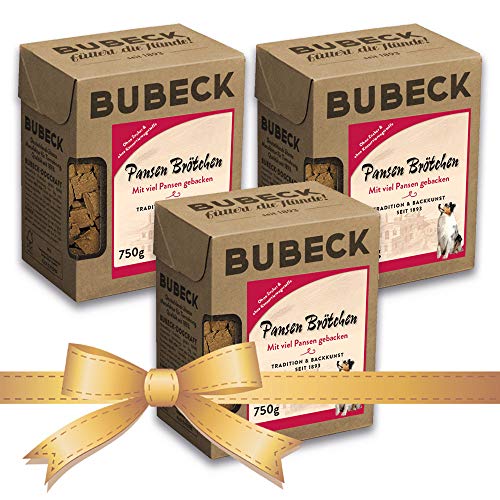 Bubeck | 3 x 750g Hundekekse | Natürlich und hart Gebacken | Snackbox | die ideale Belohnung für unterwegs (Pansen) von seit 1893 Bubeck