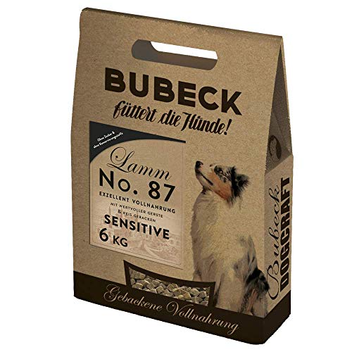 Bubeck | Hunde Trockenfutter Verschiedene Sorten | mit Lamm, Wild, Rind, Truthahn und Ente gebackenes Hundefutter | hohe Akzeptanz bei Allen Rassen (Lamm, 6 Kg) von seit 1893 Bubeck