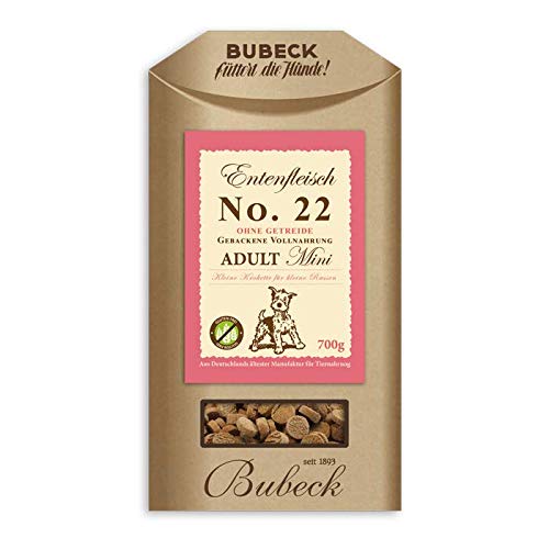 Bubeck Trockenfutter für kleine Rassen getreidefreie Premium Vollnahrung Single Meat (Ente, 700g) von seit 1893 Bubeck