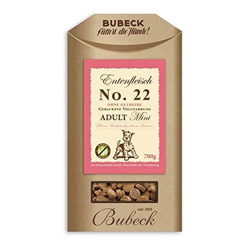 Bubeck Trockenfutter für kleine Rassen getreidefreie Premium Vollnahrung Single Meat (Ente, 700g) von seit 1893 Bubeck