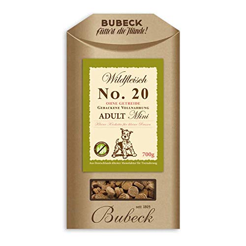 Bubeck Trockenfutter für kleine Rassen getreidefreie Premium Vollnahrung Single Meat (Wild, 700g) von seit 1893 Bubeck