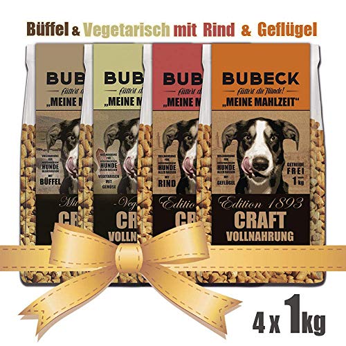 Hundefutter Bundle | Büffel Rind Vegetarisch Geflügel | Getreidefreies Trockenfutter von seit 1893 Bubeck