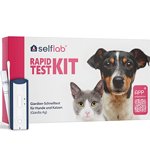 selflab® 1x Giardien Schnelltest für Hund & Katze effektiv gegen Darmparasiten - Antigen Giardientest zuverlässig & schnell - Hunde Giardia Test von selflab